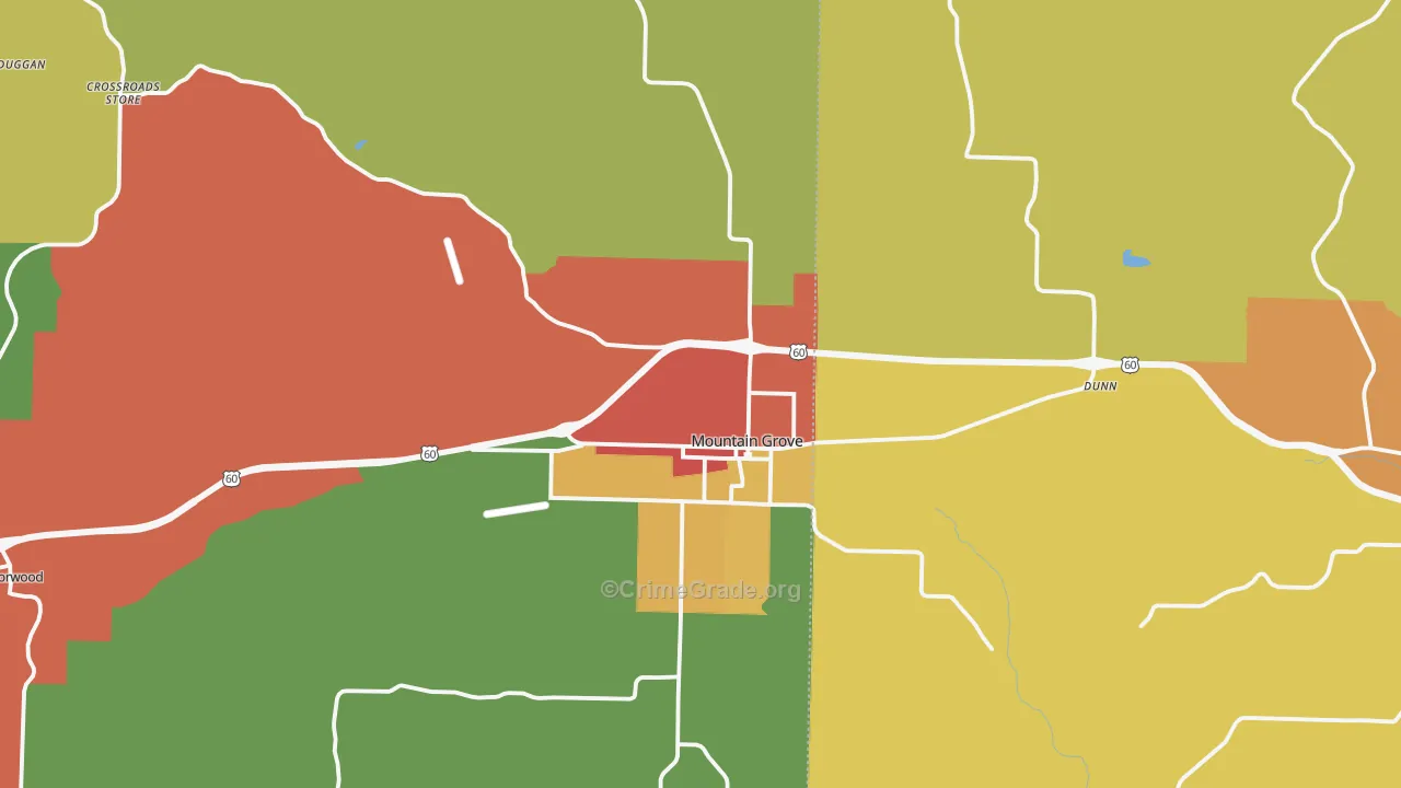 Mountain Grove, MO Map of Drug-Related Crime Rates