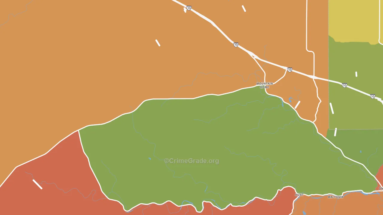 Mountain Home, TX Map of Drug-Related Crime Rates