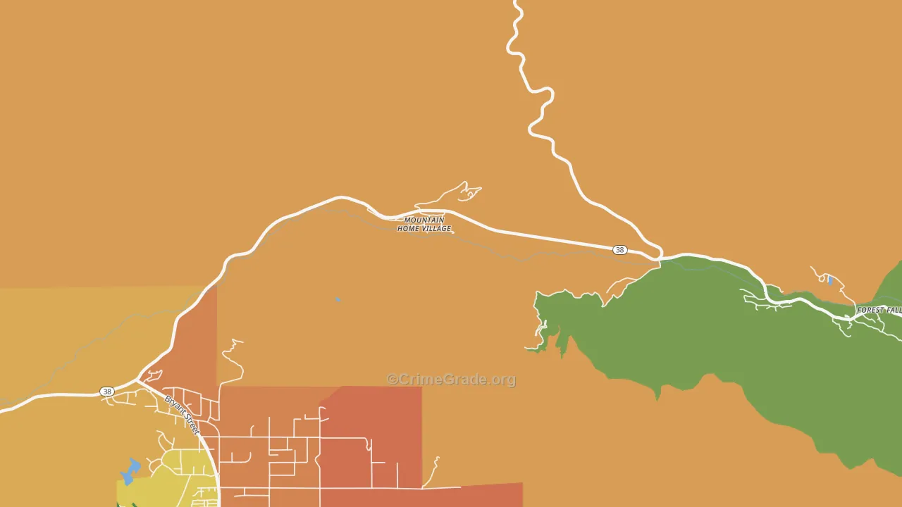 Mountain Home Village, CA Map of Drug-Related Crime Rates