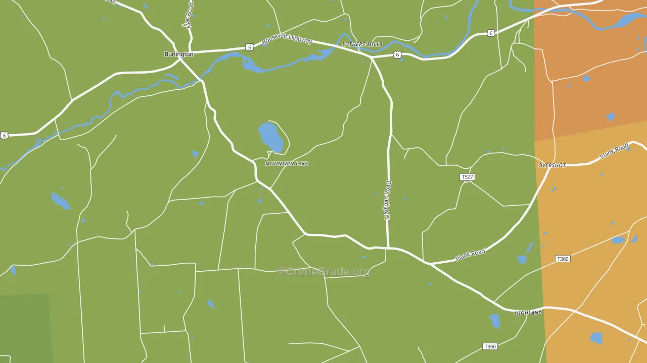 Mountain Lake, PA Map of Drug-Related Crime Rates