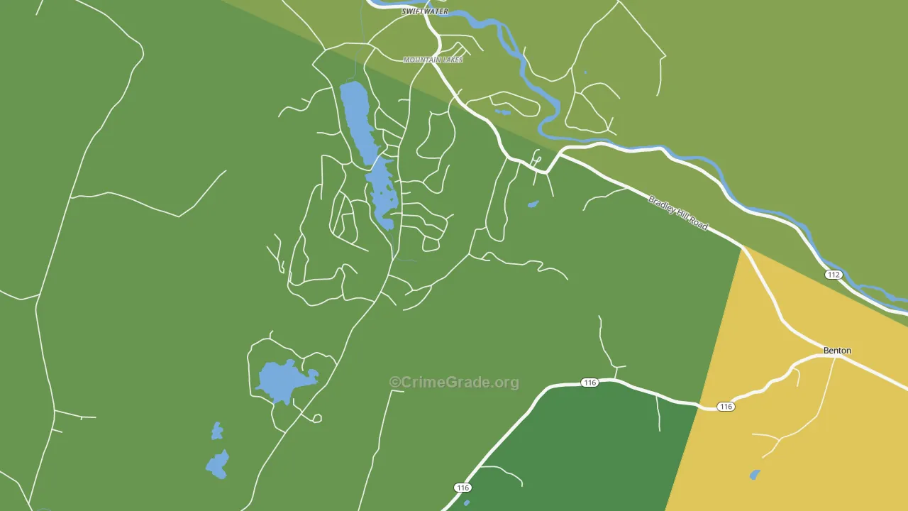 Mountain Lakes, NH Map of Drug-Related Crime Rates