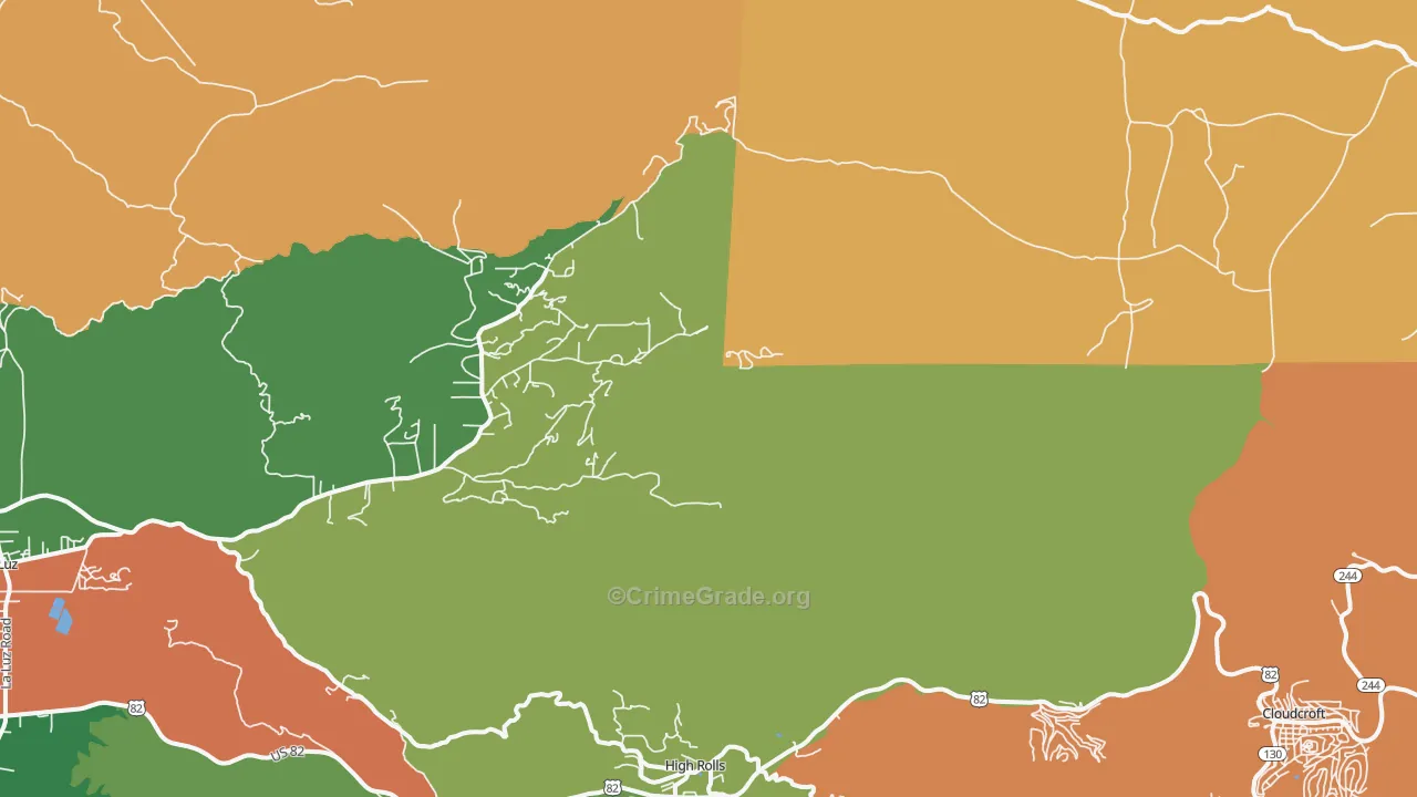 Mountain Park, NM Map of Drug-Related Crime Rates