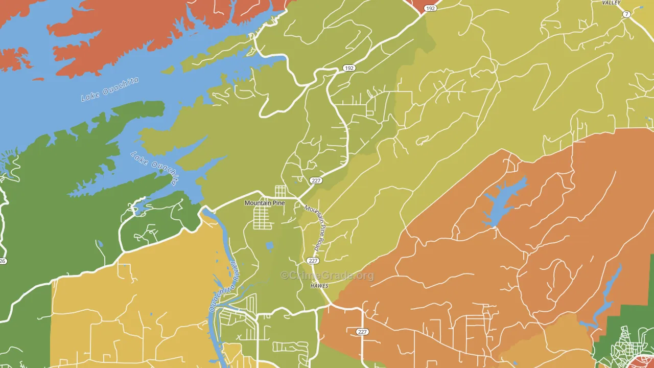 Mountain Pine, AR Map of Drug-Related Crime Rates