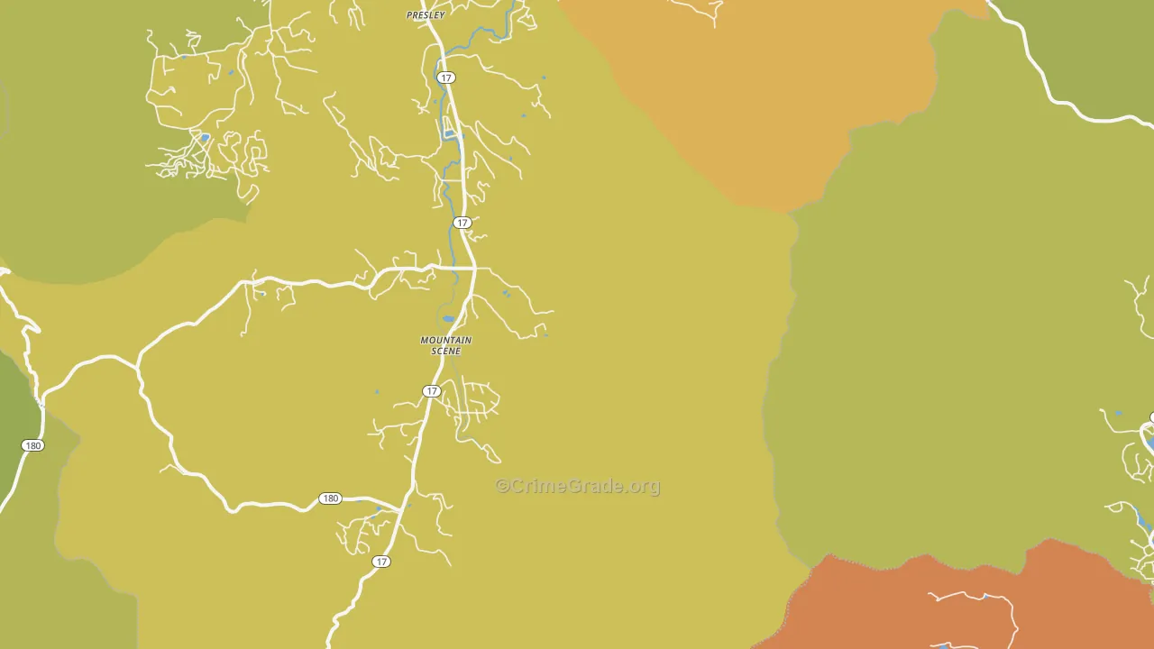 Mountain Scene, GA Map of Drug-Related Crime Rates