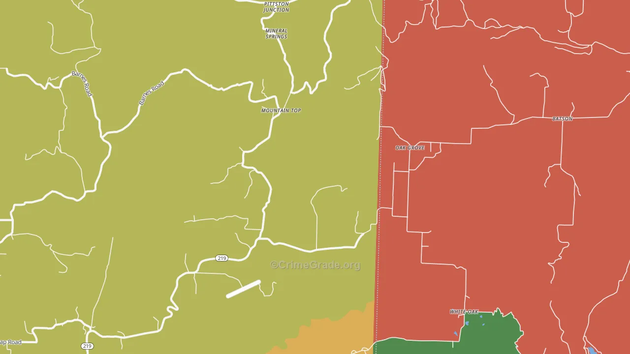 Mountain Top, AR Map of Drug-Related Crime Rates