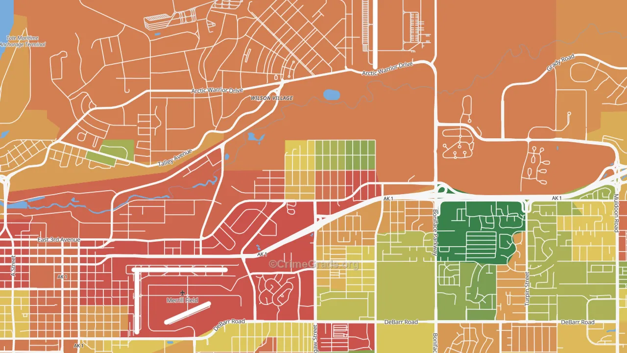 Mountain View, Anchorage, AK Map of Drug-Related Crime Rates