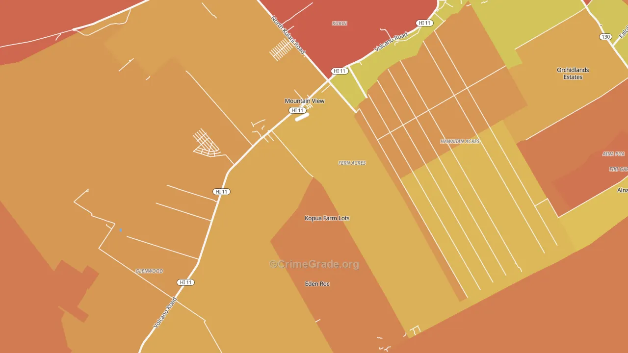 Mountain View, HI Map of Drug-Related Crime Rates
