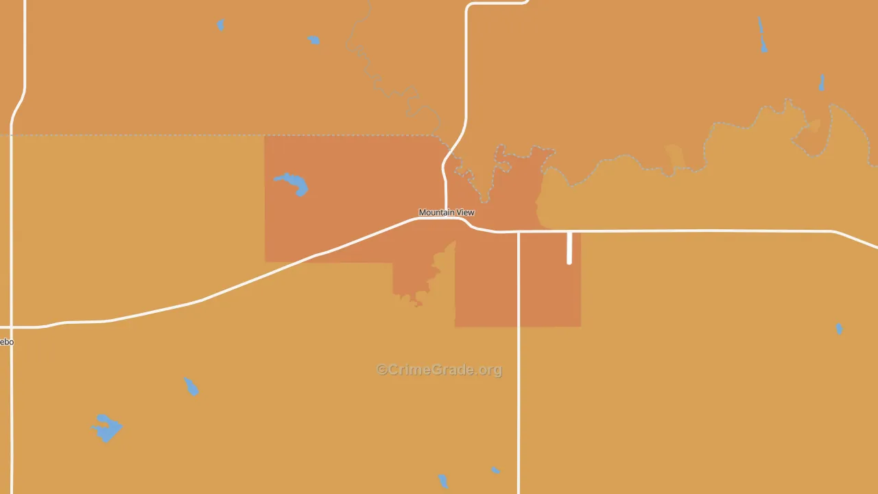 Mountain View, OK Map of Drug-Related Crime Rates