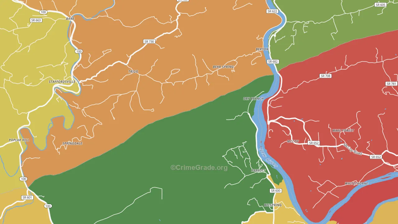 Mountain View, VA Map of Drug-Related Crime Rates