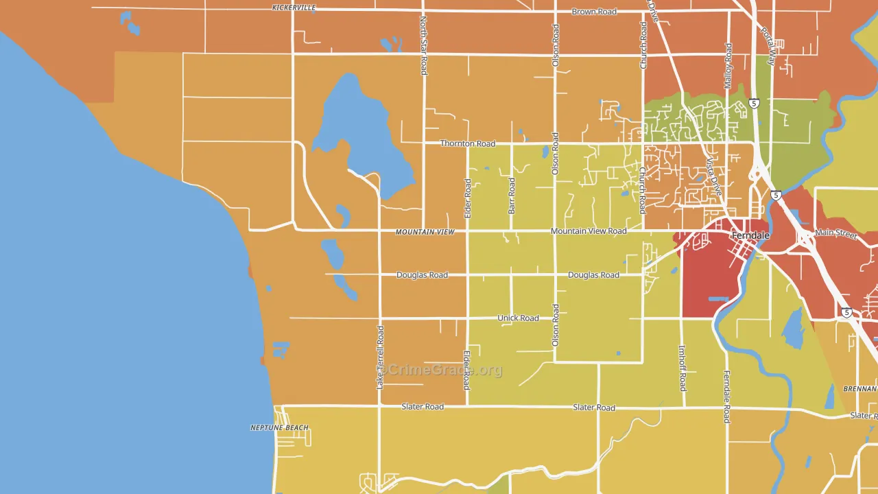 Mountain View, WA Map of Drug-Related Crime Rates