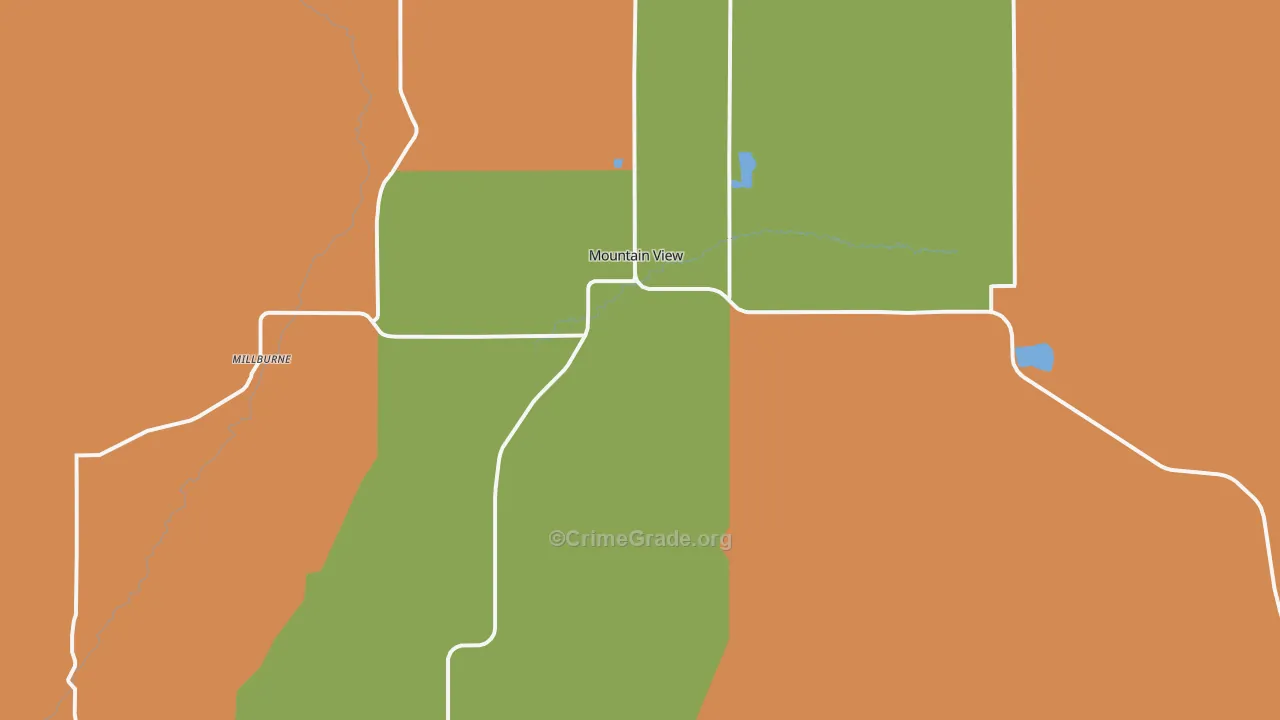 Mountain View, WY Map of Drug-Related Crime Rates