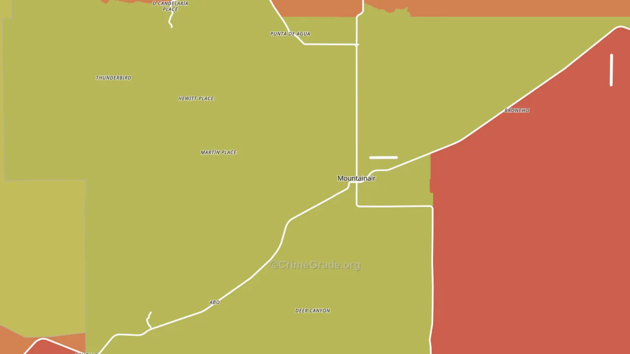 Mountainair, NM Map of Drug-Related Crime Rates