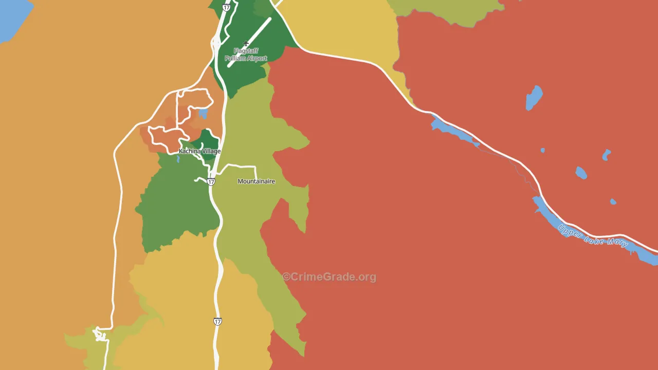 Mountainaire, AZ Map of Drug-Related Crime Rates
