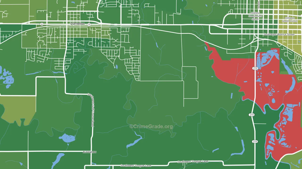 Mountaindale, OR Map of Drug-Related Crime Rates