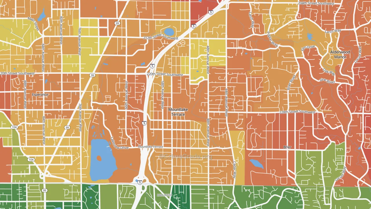 Mountlake Terrace, WA Map of Drug-Related Crime Rates