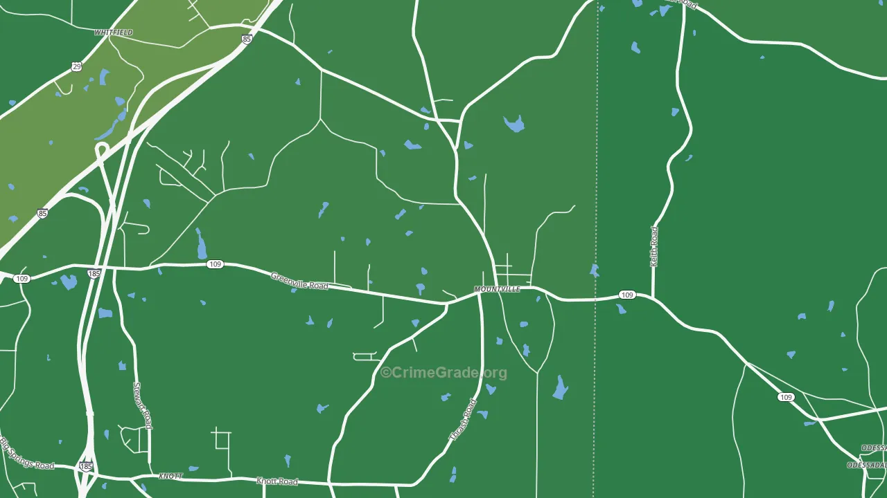 Mountville, GA Map of Drug-Related Crime Rates