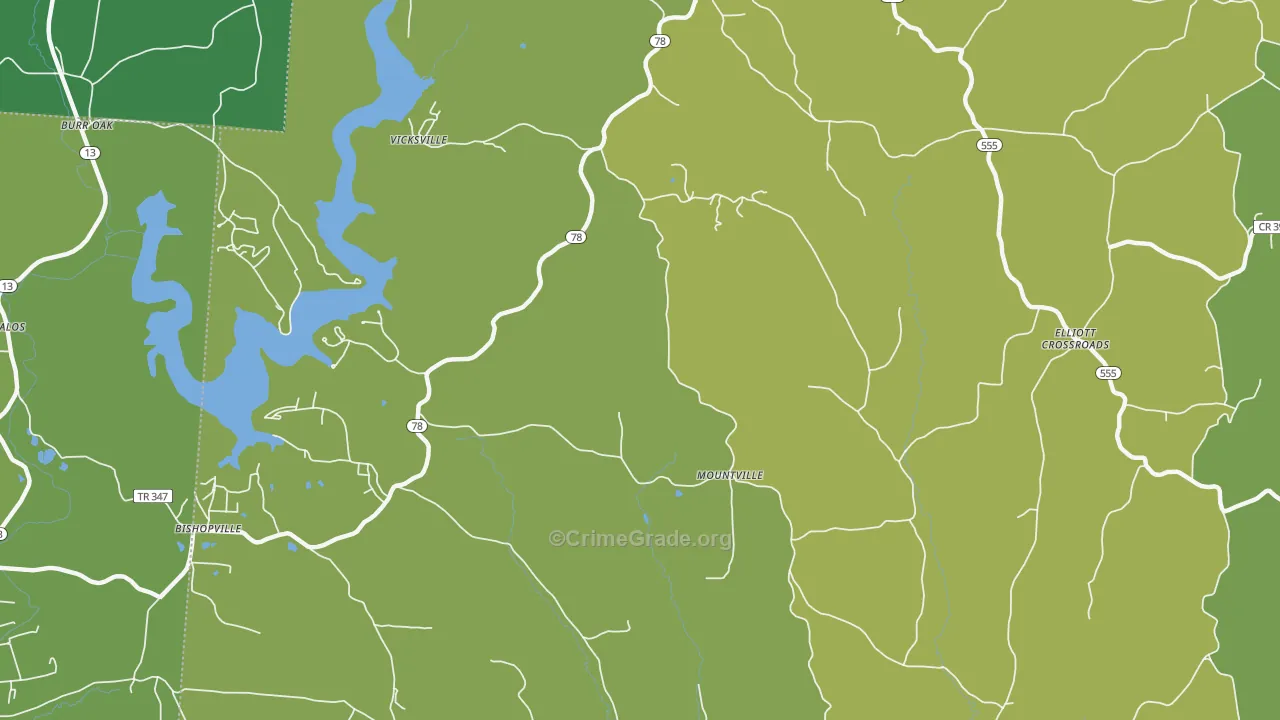 Mountville, OH Map of Drug-Related Crime Rates