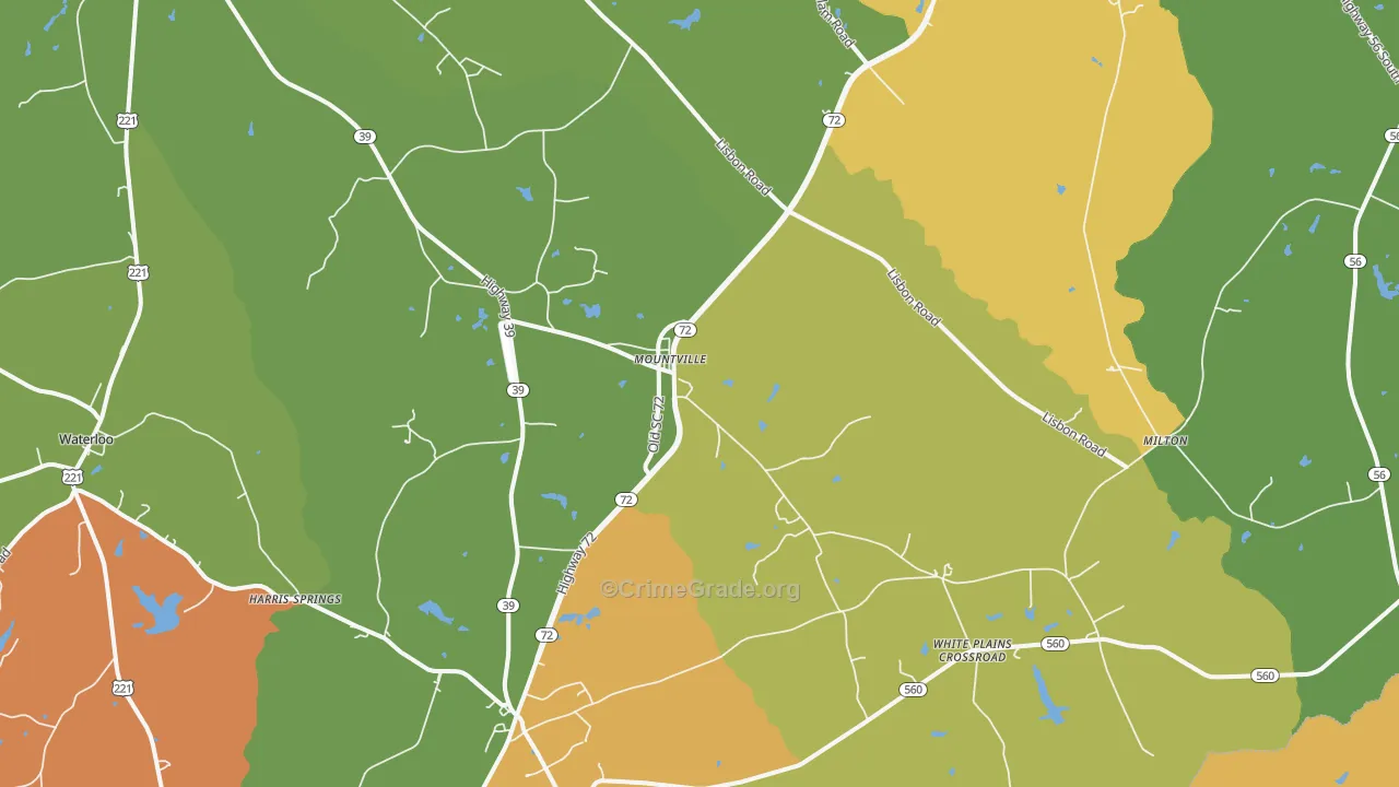 Mountville, SC Map of Drug-Related Crime Rates