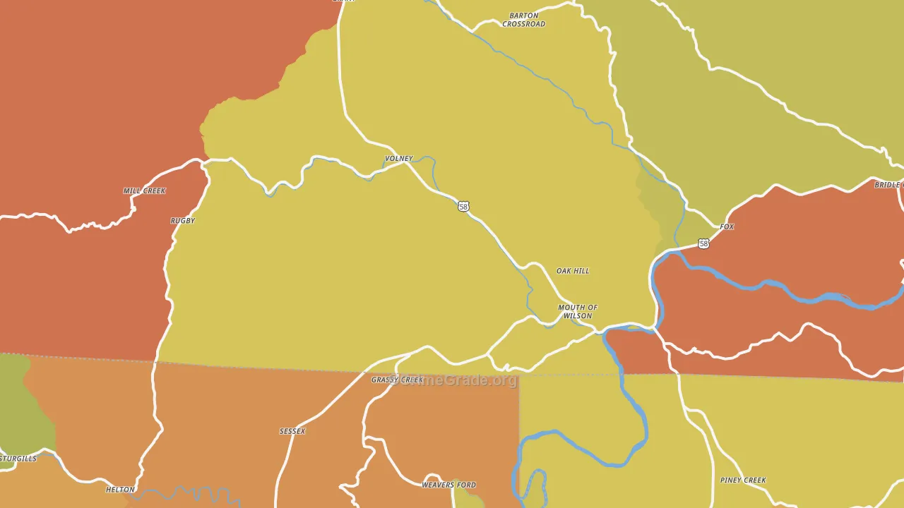 Mouth Of Wilson, VA Map of Drug-Related Crime Rates