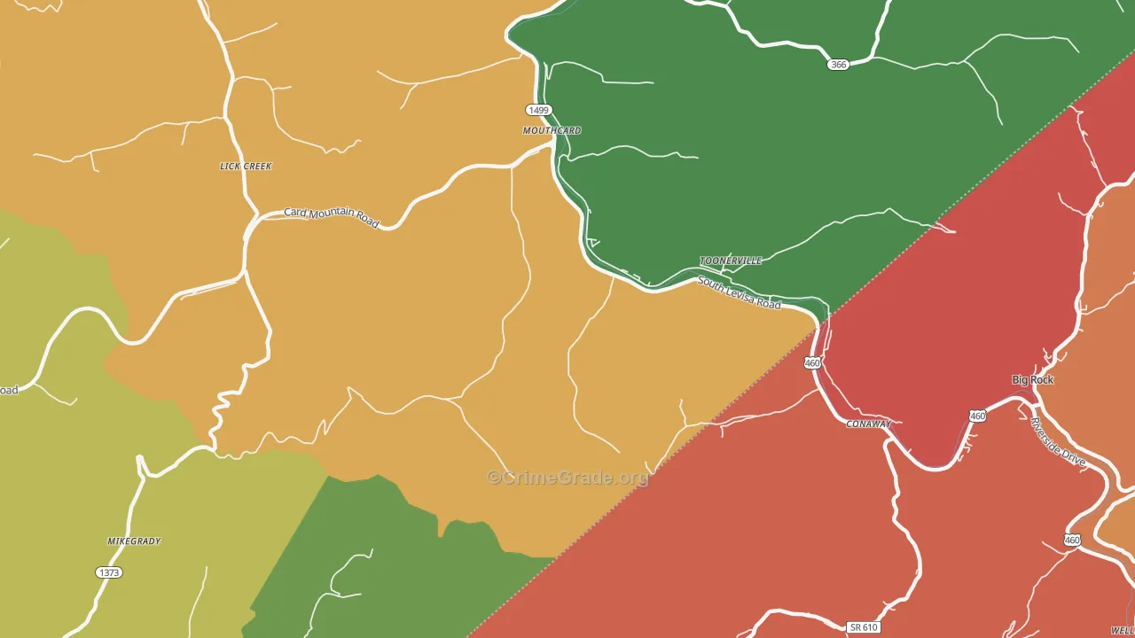 Mouthcard, KY Map of Drug-Related Crime Rates
