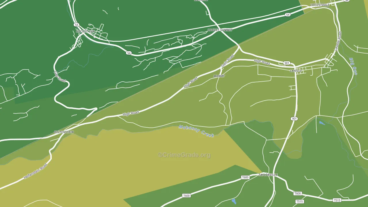 Mowry, PA Map of Drug-Related Crime Rates