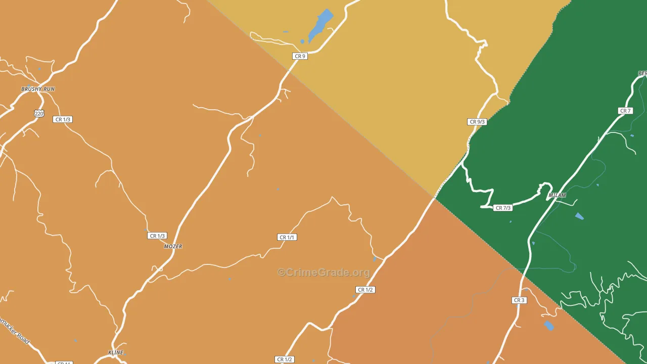 Mozer, WV Map of Drug-Related Crime Rates