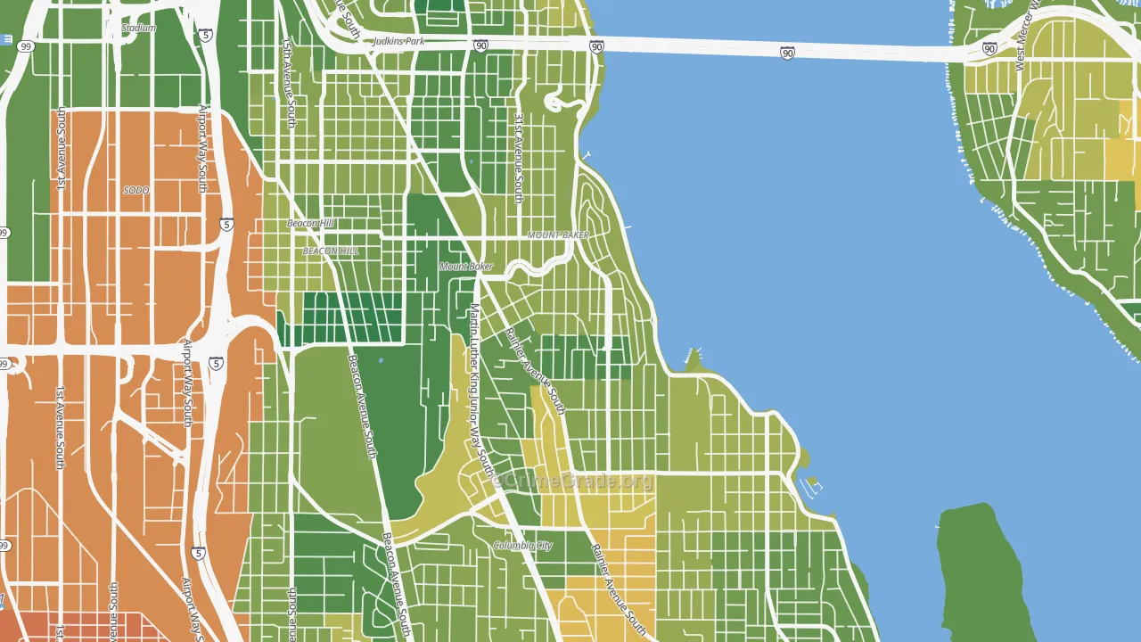 Mt. Baker, Seattle, WA Map of Drug-Related Crime Rates