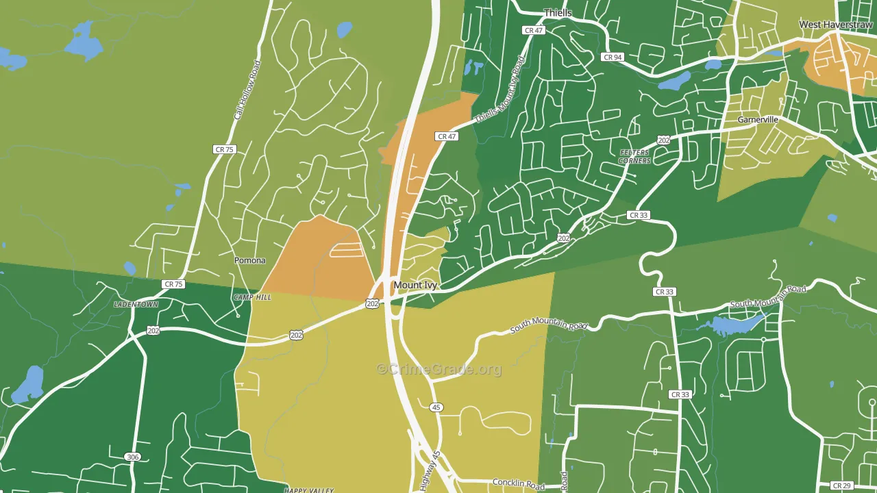 Mt Ivy, Pomona, NY Map of Drug-Related Crime Rates