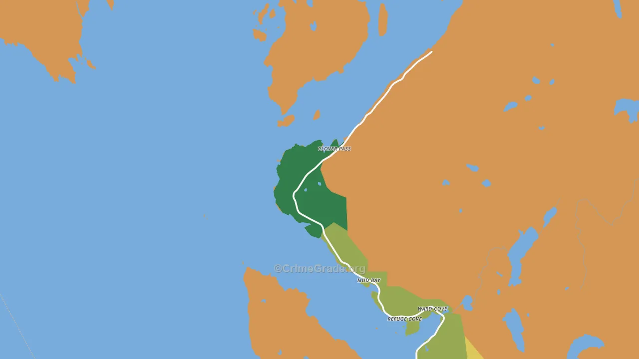 Mud Bay, AK Map of Drug-Related Crime Rates