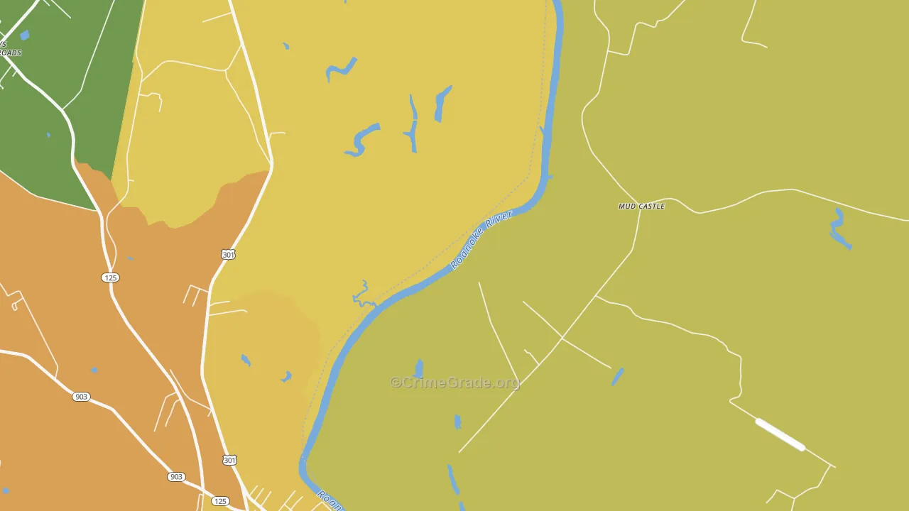 Mud Castle, NC Map of Drug-Related Crime Rates