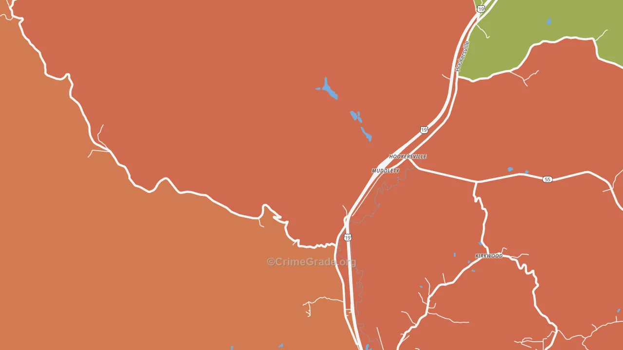 Muddlety, WV Map of Drug-Related Crime Rates