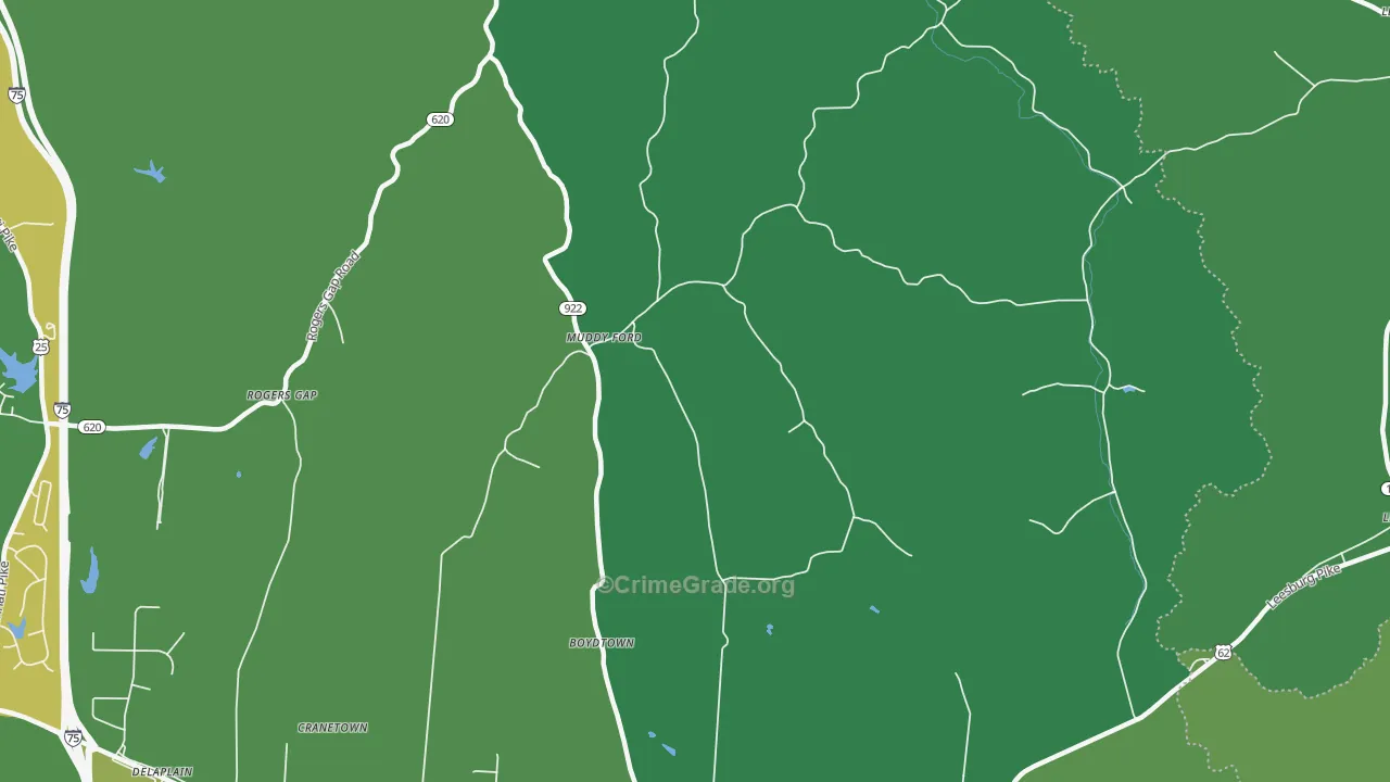 Muddy Ford, KY Map of Drug-Related Crime Rates