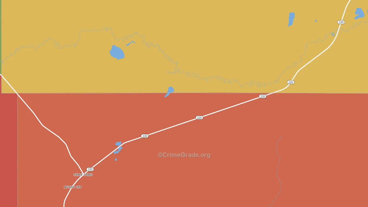 Muddy Gap, WY Map of Drug-Related Crime Rates