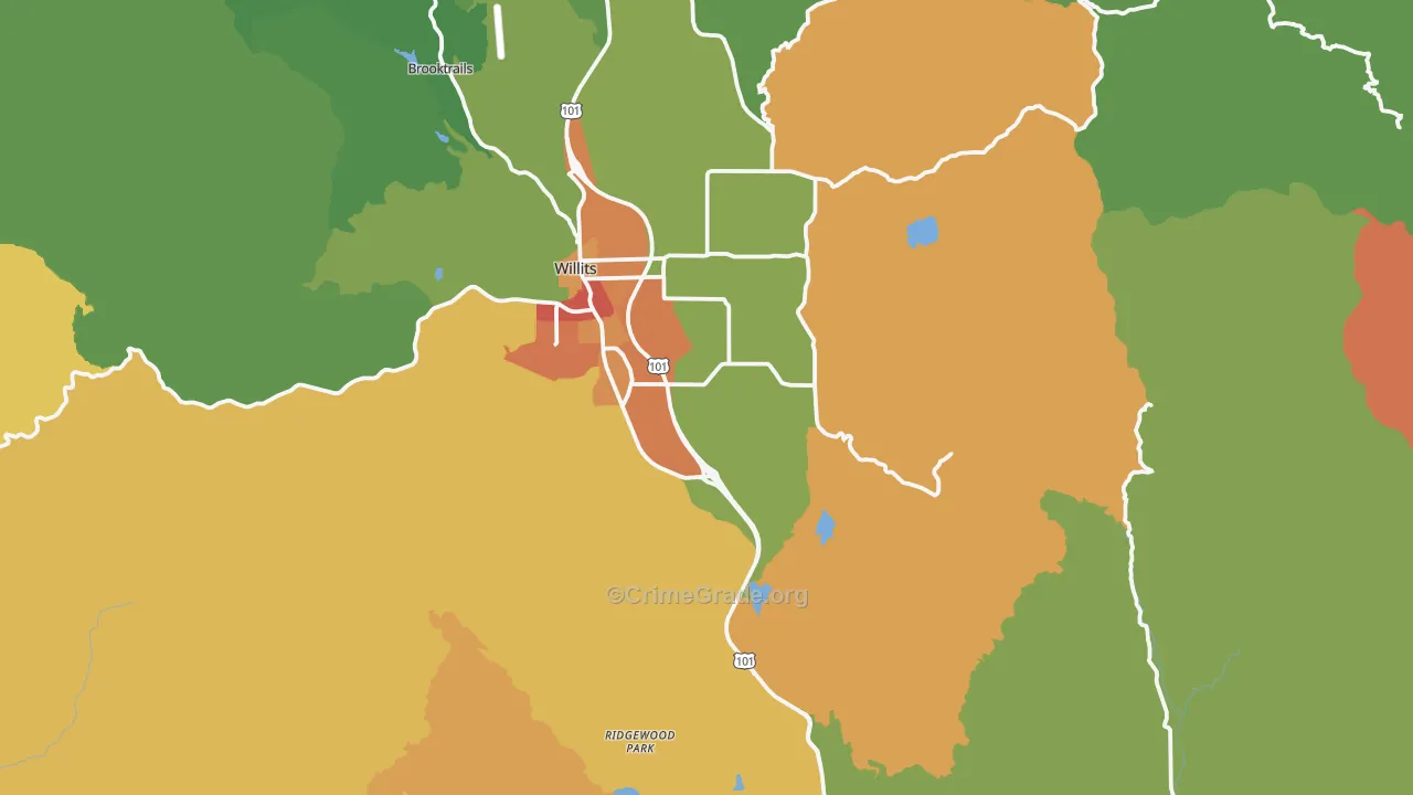 Muir, CA Map of Drug-Related Crime Rates