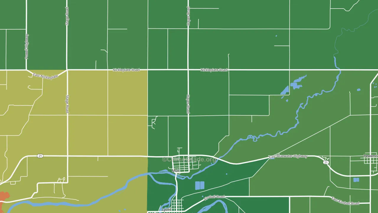 Muir, MI Map of Drug-Related Crime Rates
