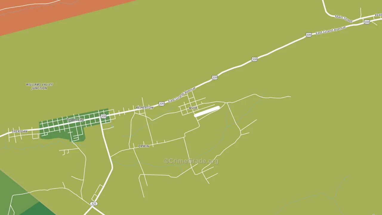 Muir, PA Map of Drug-Related Crime Rates