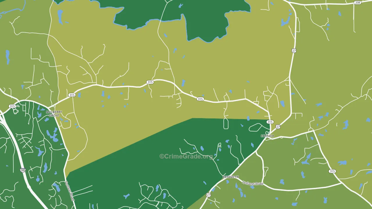 Mulberry Grove, GA Map of Drug-Related Crime Rates