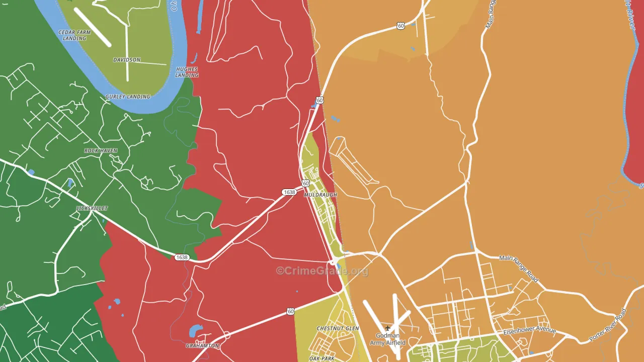 Muldraugh, KY Map of Drug-Related Crime Rates