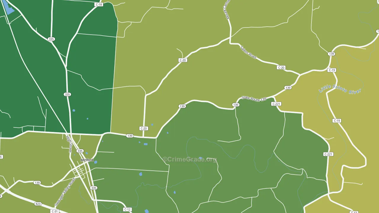 Mule Town, OH Map of Drug-Related Crime Rates