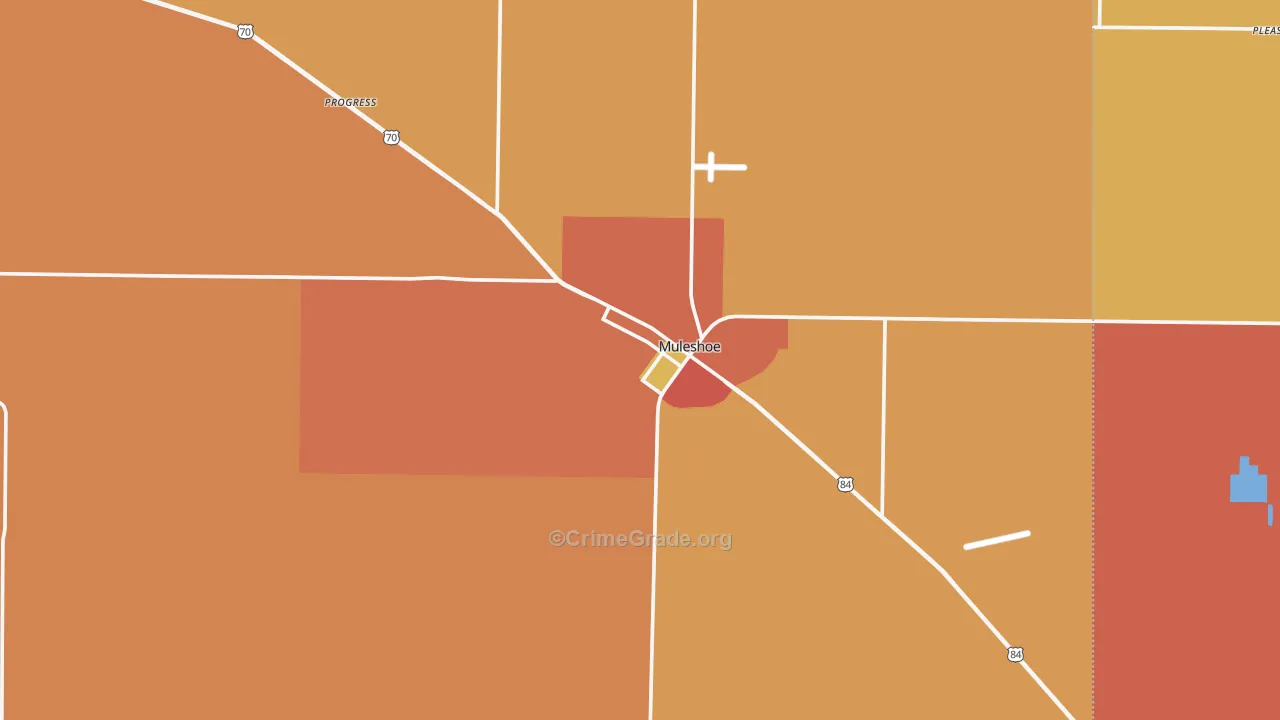 Muleshoe, TX Map of Drug-Related Crime Rates