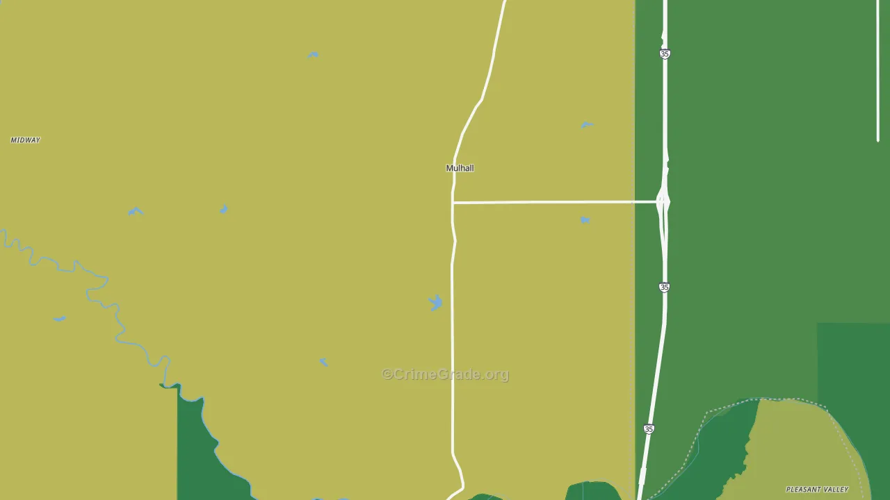 Mulhall, OK Map of Drug-Related Crime Rates