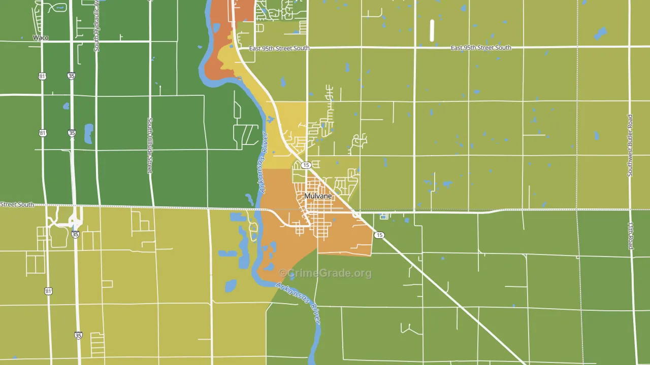 Mulvane, KS Map of Drug-Related Crime Rates