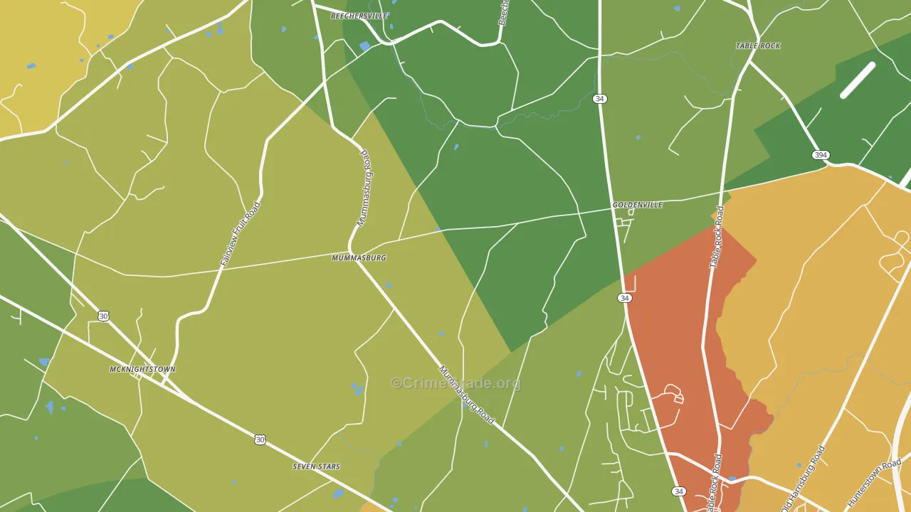 Mummasburg, PA Map of Drug-Related Crime Rates