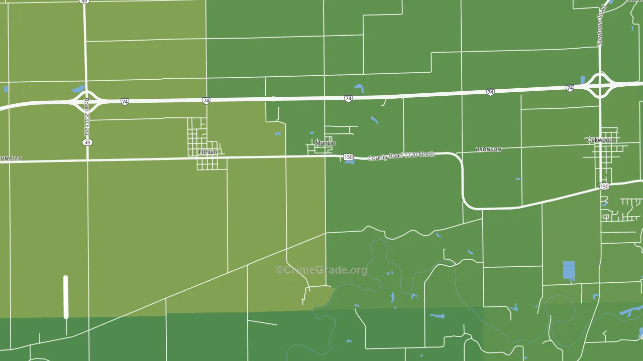 Muncie, IL Map of Drug-Related Crime Rates