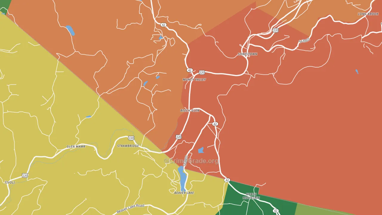 Muncy Valley, PA Map of Drug-Related Crime Rates