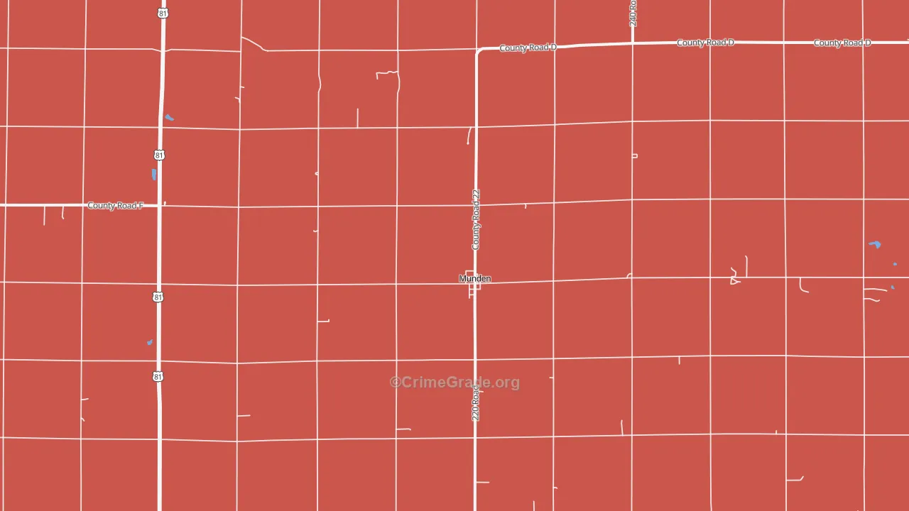 Munden, KS Map of Drug-Related Crime Rates