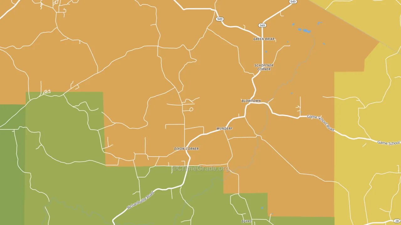 Munderf, PA Map of Drug-Related Crime Rates