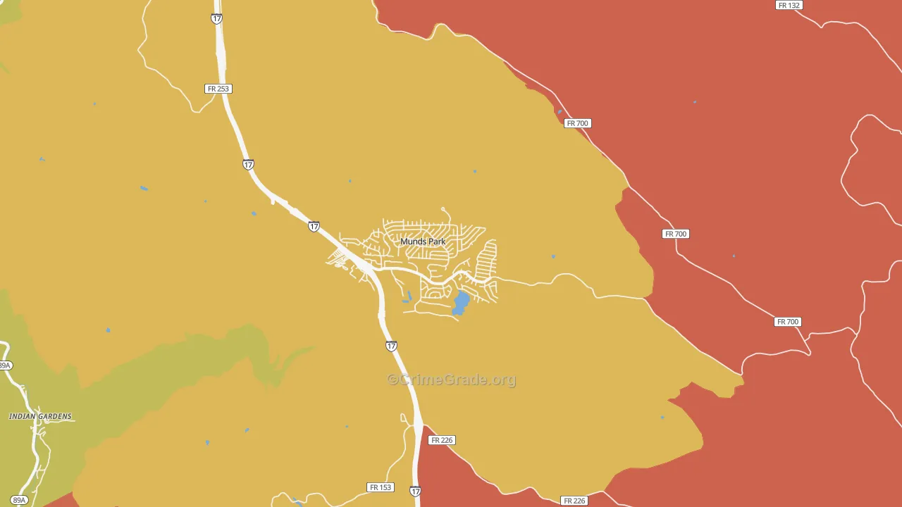 Munds Park, AZ Map of Drug-Related Crime Rates