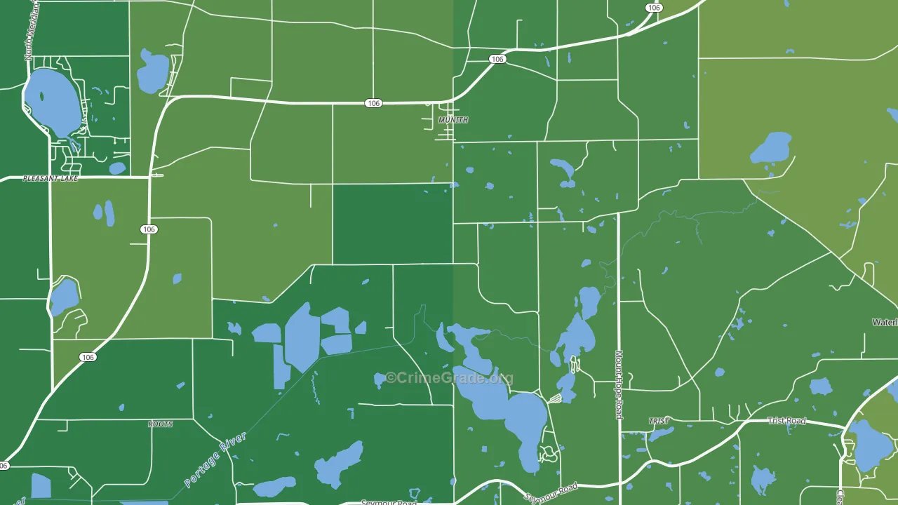 Munith, MI Map of Drug-Related Crime Rates