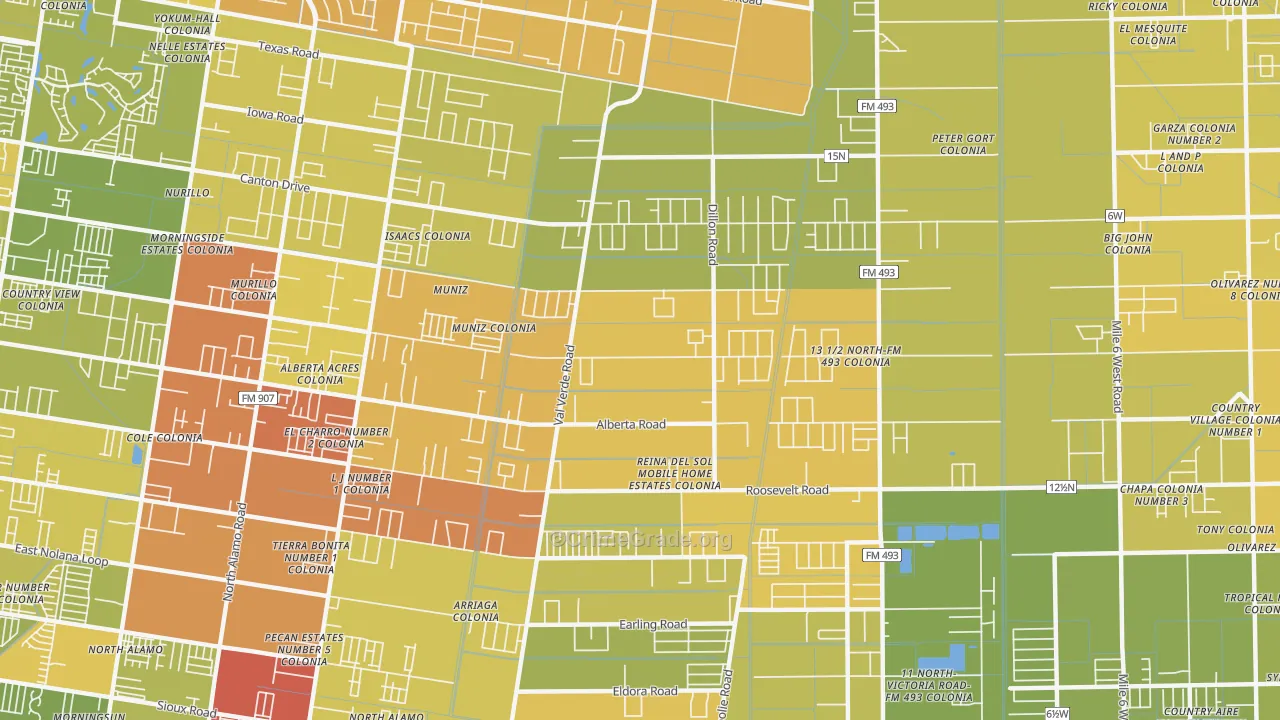 Muniz, TX Map of Drug-Related Crime Rates